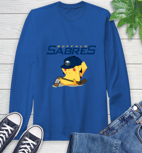 NHL Pikachu Hockey Sports Buffalo Sabres Long Sleeve T-Shirt 9