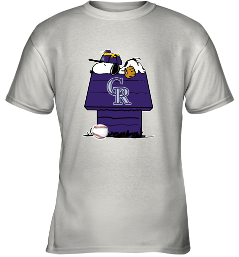Colorado Rockies Snoopy And Woodstock Resting Together MLB Youth T-Shirt