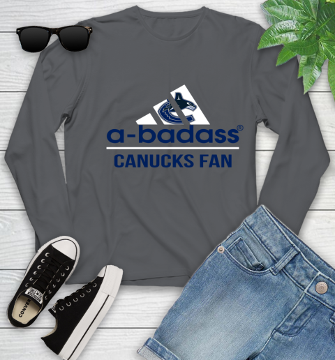 NHL A Badass Vancouver Canucks Fan Adidas Hockey Sports Youth Long Sleeve 9