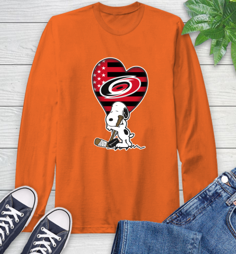 Carolina Hurricanes NHL Hockey The Peanuts Movie Adorable Snoopy Long Sleeve T-Shirt 5