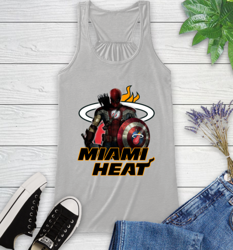Miami Heat NBA Basketball Captain America Thor Spider Man Hawkeye Avengers Racerback Tank