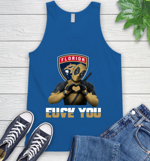 NHL Florida Panthers Deadpool Love You Fuck You Hockey Sports Tank Top 4