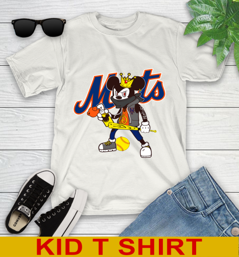 New York Mets MLB Baseball Mickey Peace Sign Sports Youth T-Shirt