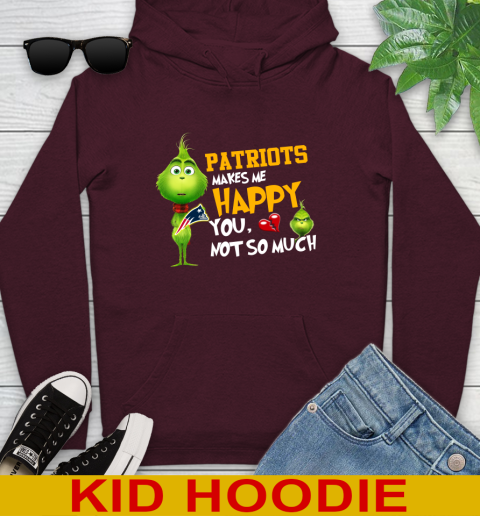 NFL New England Patriots Makes Me Happy You Not So Much Grinch Football Sports Youth Hoodie 8 NFL New England Patriots Makes Me Happy You Not So Much Grinch Football Sports Youth Hoodie - Image 8