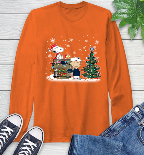 NFL New England Patriots Snoopy Charlie Brown Christmas Football Super Bowl Sports Long Sleeve T-Shirt 4