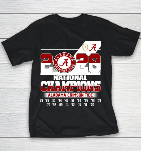 Alabama Crimson Tide National Championship 18 Times 2020 Youth T-Shirt