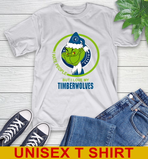 Minnesota Timberwolves NBA Christmas Grinch I Hate People But I Love My Favorite Basketball Team T-Shirt 12