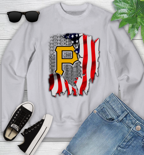 Pittsburgh Pirates MLB Baseball American Flag Youth Sweatshirt 3