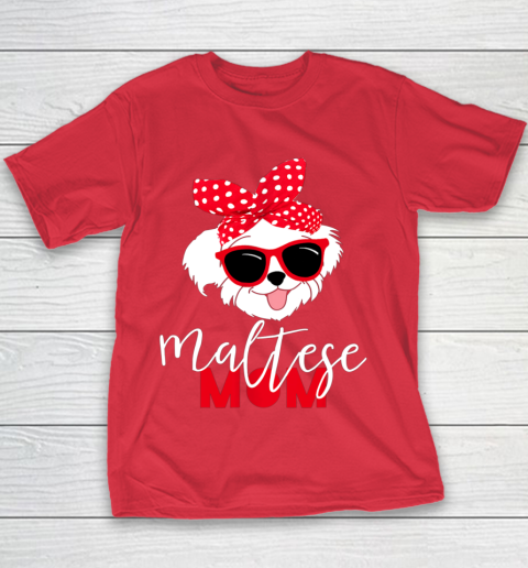 Dog Mom Shirt Dog Lovers T Shirt Maltese Mom Fur Mama Youth T-Shirt 7