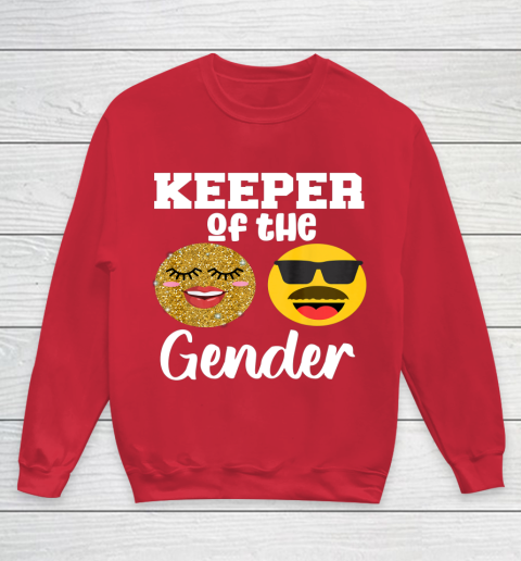 Keeper of the Gender Staches or Lashes Gender Reveal Party Youth Sweatshirt 7