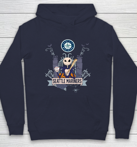 MLB Seattle Mariners Baseball Jack Skellington Halloween Hoodie 2