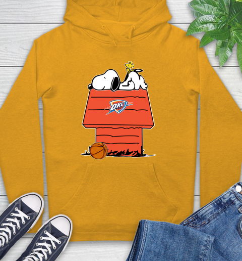 Oklahoma City Thunder NBA Basketball Snoopy Woodstock The Peanuts Movie Hoodie 3