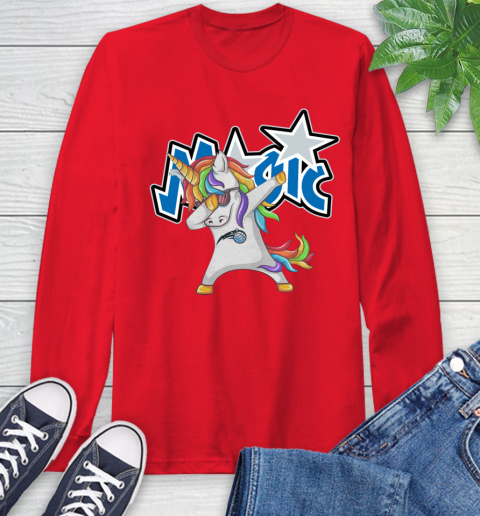 Orlando Magic NBA Basketball Funny Unicorn Dabbing Sports Long Sleeve T-Shirt 10