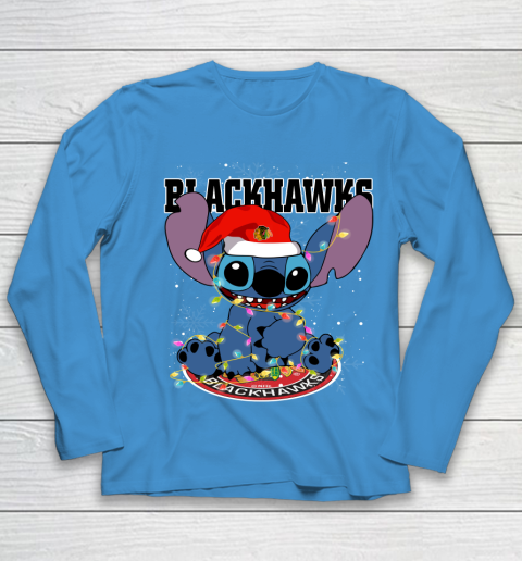 Chicago Blackhawks NHL Hockey noel stitch Christmas Youth Long Sleeve 4