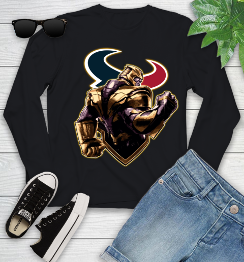 NFL Thanos Avengers Endgame Football Sports Houston Texans Youth Long Sleeve - Image 3