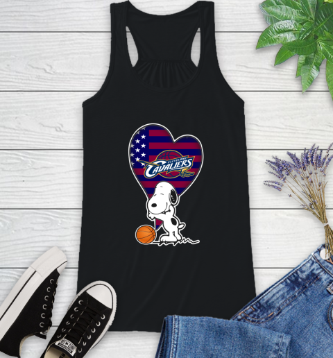 Cleveland Cavaliers NBA Basketball The Peanuts Movie Adorable Snoopy Racerback Tank 2