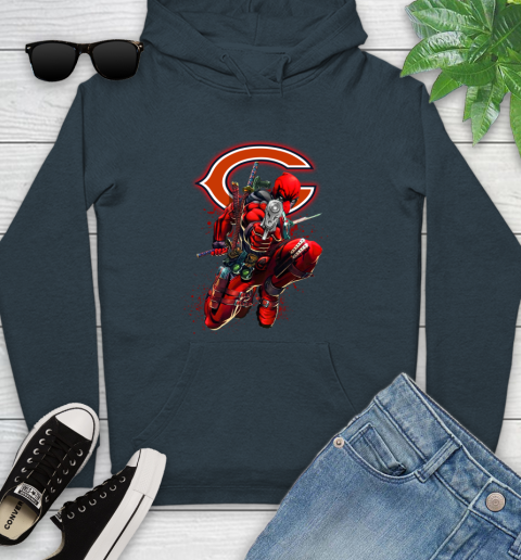NFL Deadpool Marvel Comics Sports Football Chicago Bears Youth Hoodie 8