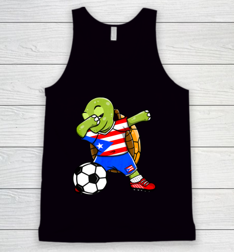 Dabbing Turtle Puerto Rico Soccer Fans Jersey Flag Football Tank Top