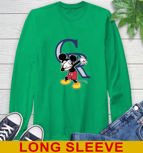 Colorado Rockies MLB Baseball Dabbing Mickey Disney Sports Long Sleeve T-Shirt 7