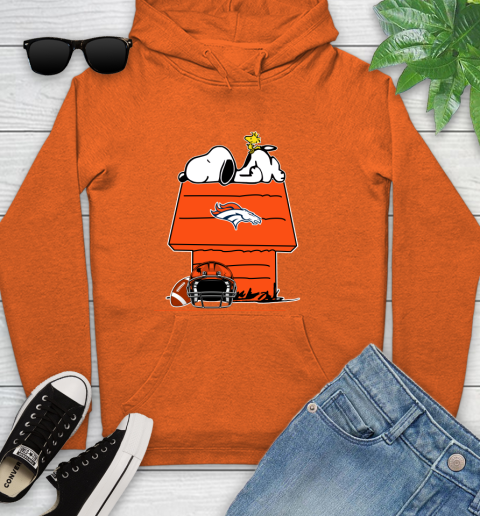 Denver Broncos NFL Football Snoopy Woodstock The Peanuts Movie Youth Hoodie 5