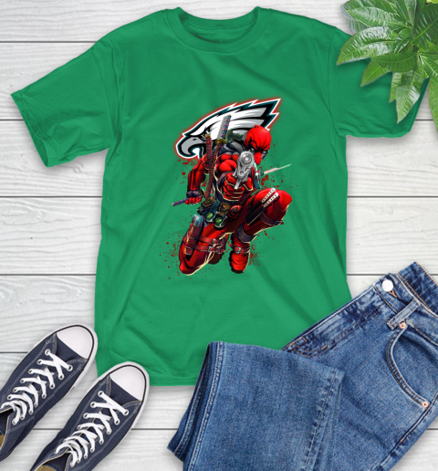 NFL Deadpool Marvel Comics Sports Football Philadelphia Eagles T-Shirt 7