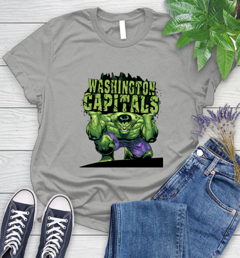 Washington Capitals NHL Hockey Incredible Hulk Marvel Avengers Sports Women's T-Shirt 10