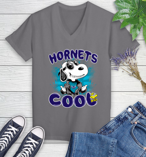 NBA Basketball Charlotte Hornets Cool Snoopy Shirt Women's V-Neck T-Shirt 9