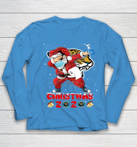 Jacksonville Jaguars Funny Santa Claus Dabbing Christmas 2020 NFL Youth Long Sleeve 5