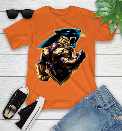 NFL Thanos Avengers Endgame Football Sports Carolina Panthers Youth T-Shirt 7