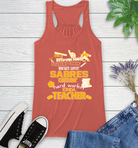 Buffalo Sabres NHL I'm A Difference Making Student Caring Hockey Loving Kinda Teacher Racerback Tank - Image 4