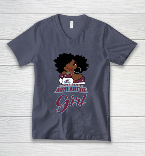 Colorado Avalanche Girl NHL V-Neck T-Shirt 8