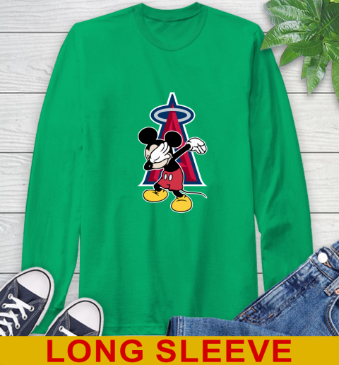 Los Angeles Angels MLB Baseball Dabbing Mickey Disney Sports Long Sleeve T-Shirt 7