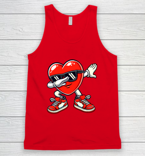 Dabbing Heart Funny Gifts Valentines Day Tank Top 4