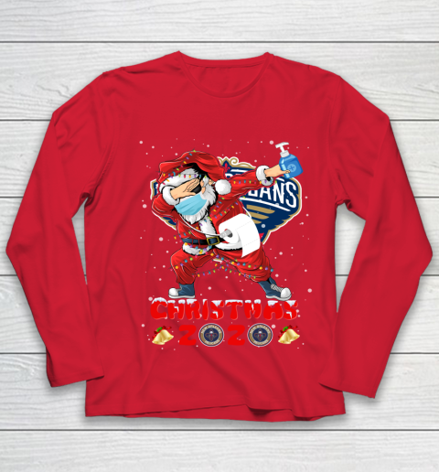 New Orleans Pelicans Funny Santa Claus Dabbing Christmas 2020 NBA Youth Long Sleeve 8