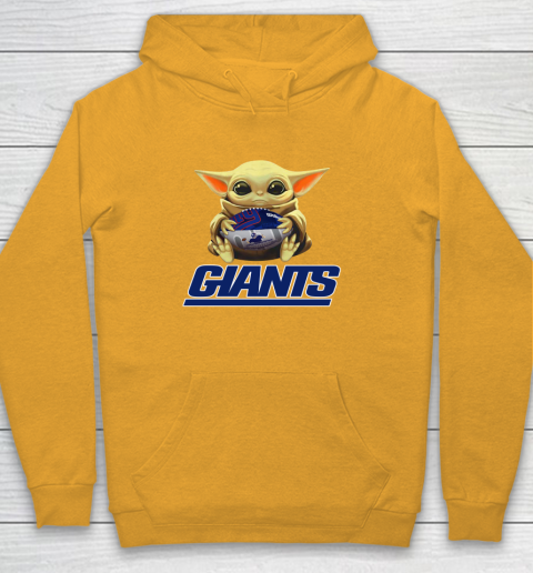 NFL Football New York Giants Baby Yoda Star Wars Youth Hoodie 3