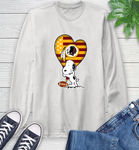 Washington Redskins NFL Football The Peanuts Movie Adorable Snoopy Long Sleeve T-Shirt