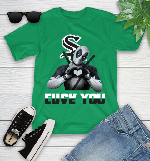 MLB Chicago White Sox Deadpool Love You Fuck You Baseball Sports Youth T-Shirt 8