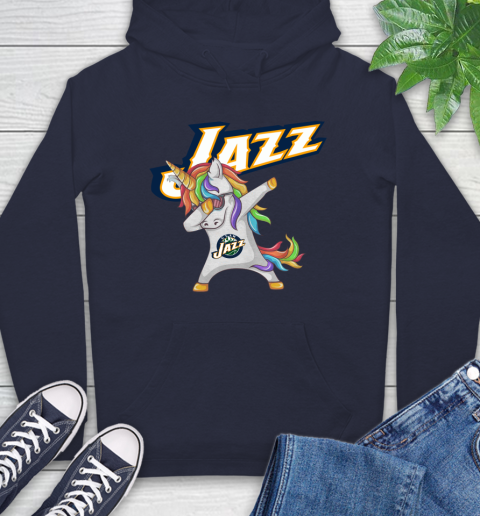 Utah Jazz NBA Basketball Funny Unicorn Dabbing Sports Hoodie 4