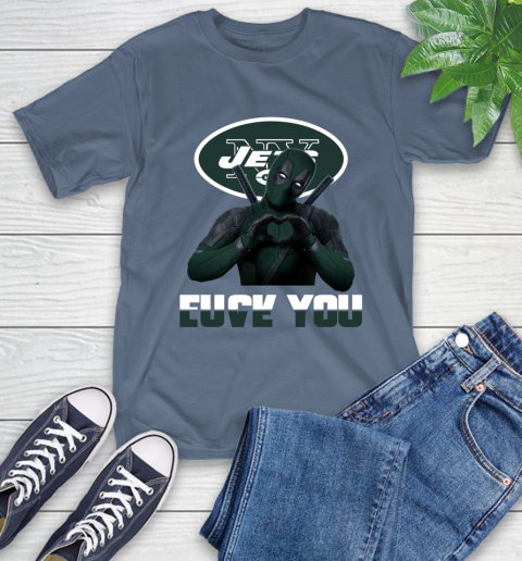 NHL New York Jets Deadpool Love You Fuck You Football Sports T-Shirt 8