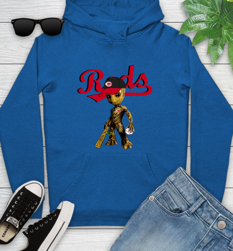 MLB Cincinnati Reds Groot Guardians Of The Galaxy Baseball Youth Hoodie 9