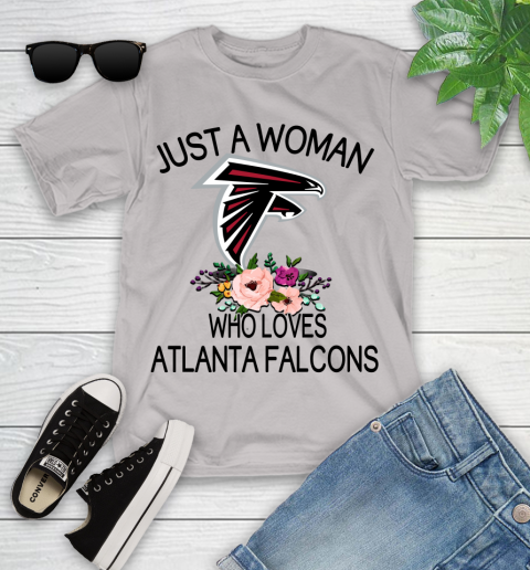 NFL Just A Woman Who Loves Atlanta Falcons Football Sports Youth T-Shirt 10