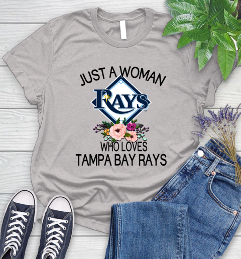 MLB Just A Woman Who Loves Tampa Bay Rays Baseball Sports Women's T-Shirt 10