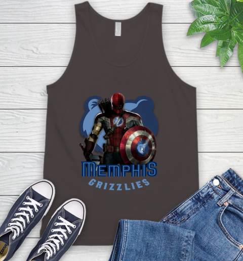 Memphis Grizzlies NBA Basketball Captain America Thor Spider Man Hawkeye Avengers Tank Top 7