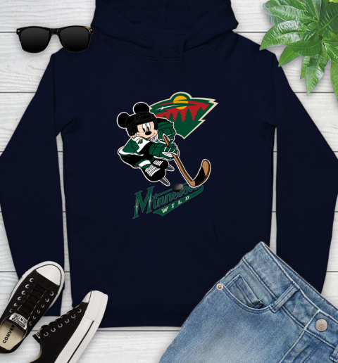 NHL Minnesota Wild Mickey Mouse Disney Hockey T Shirt Youth Hoodie 4