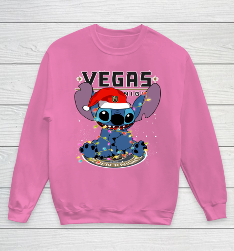 Vegas Golden Knights NHL Hockey noel stitch Christmas Youth Sweatshirt 3