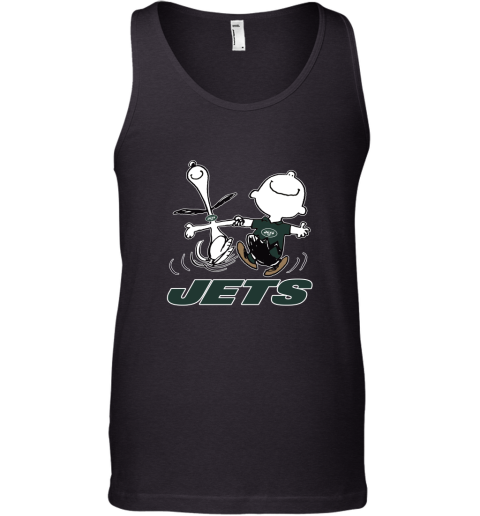 Snoopy And Charlie Brown Happy New York Jets Fans Tank Top