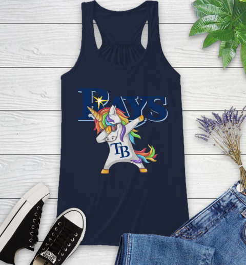 Tampa Bay Rays MLB Baseball Funny Unicorn Dabbing Sports Racerback Tank 12