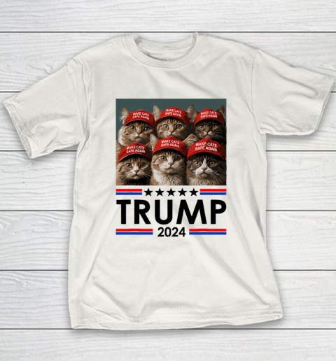 Donald Trump Make Cats Safe Again 2024 Debate Funny Youth T-Shirt