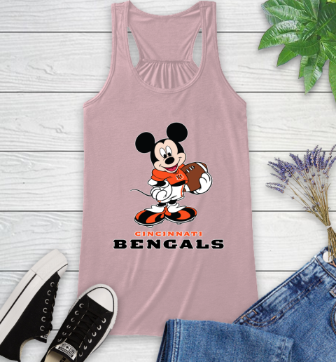 NFL Football Cincinnati Bengals Cheerful Mickey Mouse Shirt Racerback Tank 10