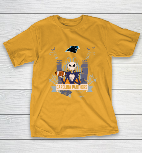 NFL Carolina Panthers Football Jack Skellington Halloween T-Shirt 2